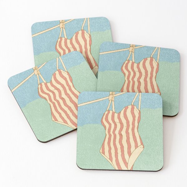 Item preview, Retro Red Striped Swimsuit Clothesline designed and sold by mauikauai.
