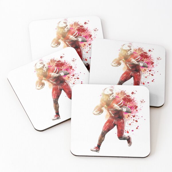 Item preview, American Football Player Watercolor Splatter Art - Red Uniform Action designed and sold by Turnersports.