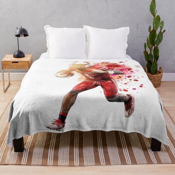 Item preview, American Football Player Watercolor Splatter Art - Red Uniform Action designed and sold by Turnersports.