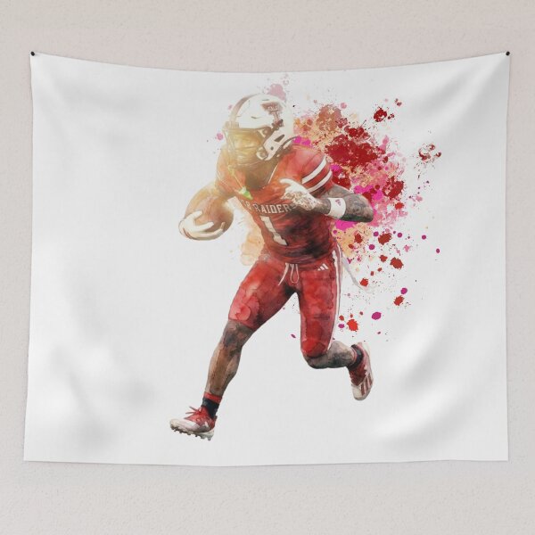 Item preview, American Football Player Watercolor Splatter Art - Red Uniform Action designed and sold by Turnersports.