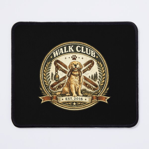 Item preview, Walk Club Dog Walker Golden Retriever designed and sold by PunchDrop.