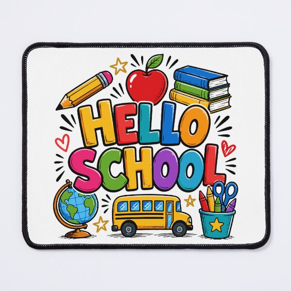 Item preview, Hello School Sticker T-shirt | Cute Back to School Design | Colorful School Supplies designed and sold by Sunday.Supply.
