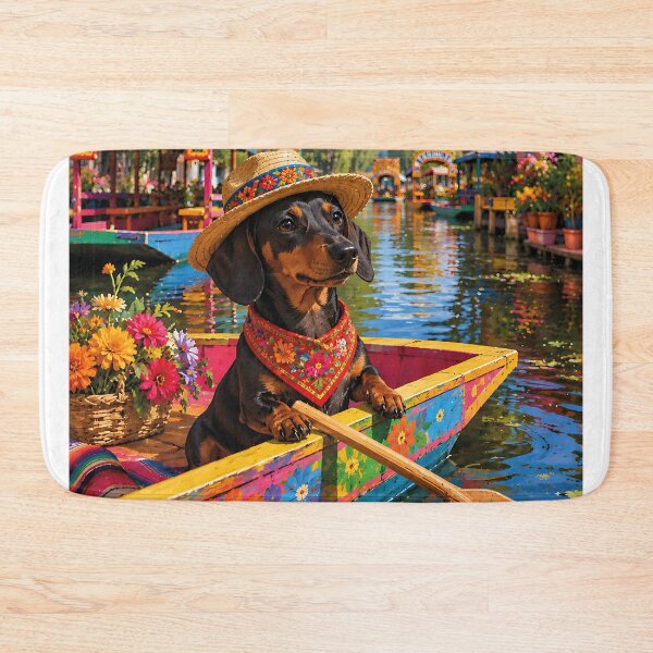 Item preview, Dachshund sailing in Xochimilco designed and sold by Nomad-Paws.