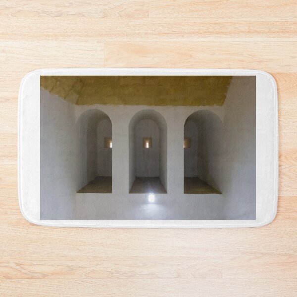Item preview, Minimal Symmetrical Arched Niches With Small Windows in White Historic Interior Space designed and sold by Nmallia.