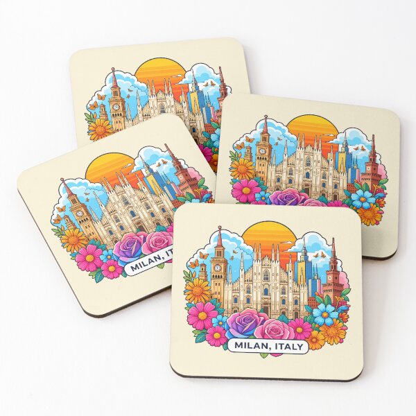 Item preview, Milan, Italy - Floral Cityscape designed and sold by Myra365Art.