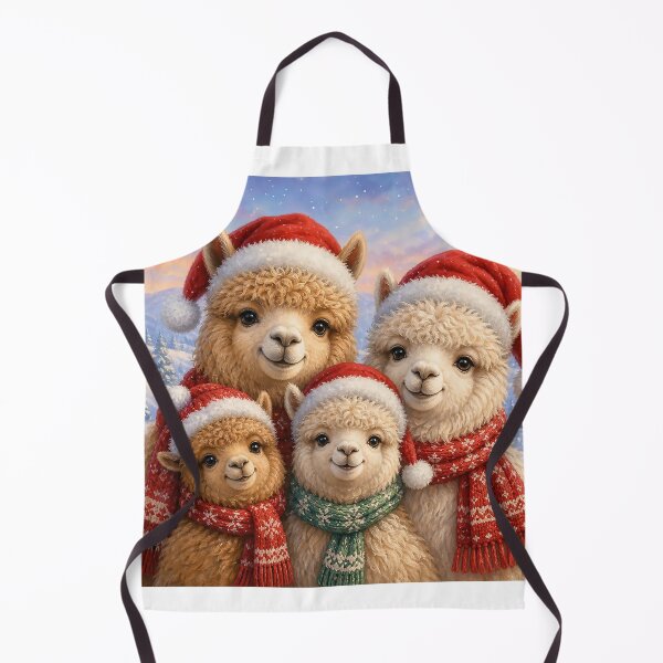 Item preview, Fluffy Alpaca Family Christmas Whimsical Winter Holiday Illustration designed and sold by acceleratorhams.
