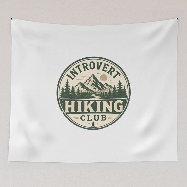 Item preview, Introvert Hiking Club Vintage Outdoor Badge Emblem Sticker designed and sold by crazyhome.