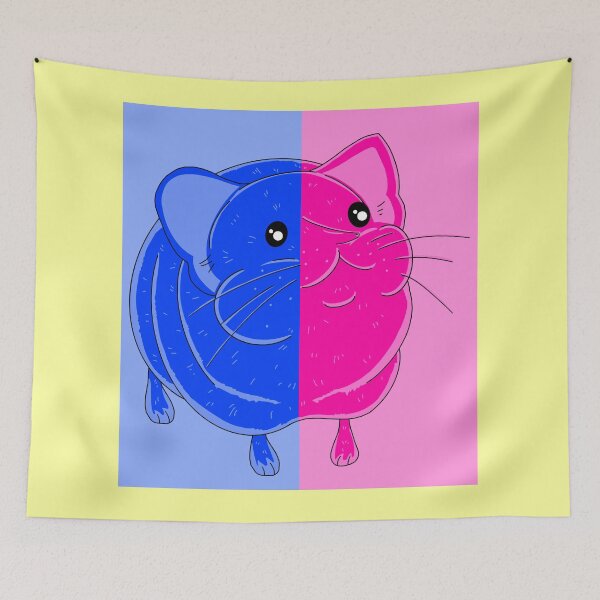 Item preview, Elephant Shrew Splint Pink And Blue Background with yellow  designed and sold by missmann.