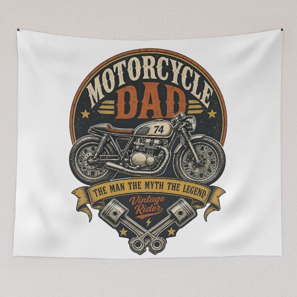 Item preview, Motorcycle Dad Gift Vintage Biker Design for Motorcycle Riders designed and sold by MystiMagica.
