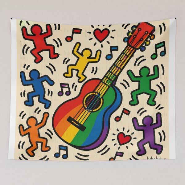 Item preview, Rainbow Guitar Celebration XL designed and sold by LuluLeb.