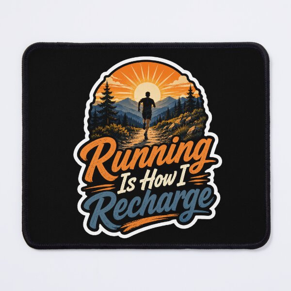 Item preview, Running Is How I Recharge Trail Runner Mountain Running Sunrise designed and sold by ColeLaniTrading.