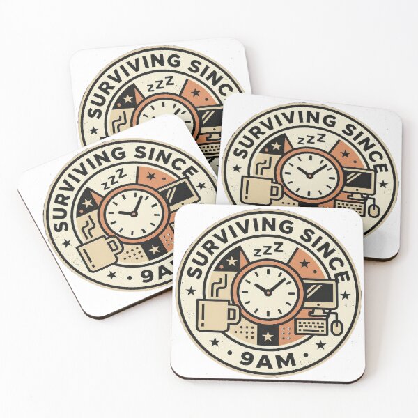 Item preview, surviving since 9am Retro Vintage Minimalist Graphic designed and sold by Probably Fine Design.