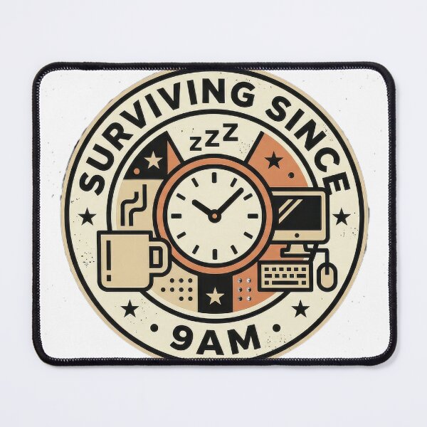 Item preview, surviving since 9am Retro Vintage Minimalist Graphic designed and sold by Probably Fine Design.