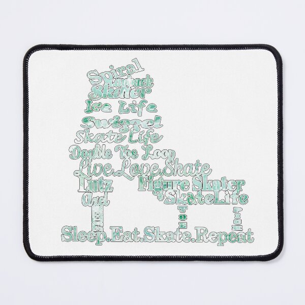 Item preview, Figure Skate- Skate Terms in Mint Green and White Fluid Paint Pour Design- Makes a Great Gift designed and sold by Purposely Designed.