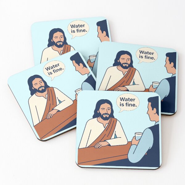 Item preview, Jesus at a Bar - Water Is Fine designed and sold by ThreadRiotTees.