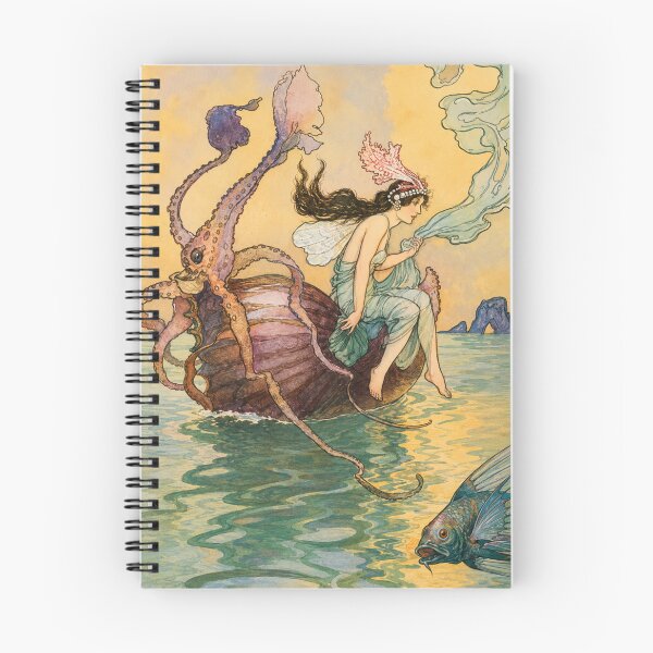 Item preview, For the Nautilus is my boat by Warwick Goble - Art Nouveau Mermaid Illustration – Nautilus Fairy Fantasy Wall Art for Coastal Decor Lovers designed and sold by RickE.