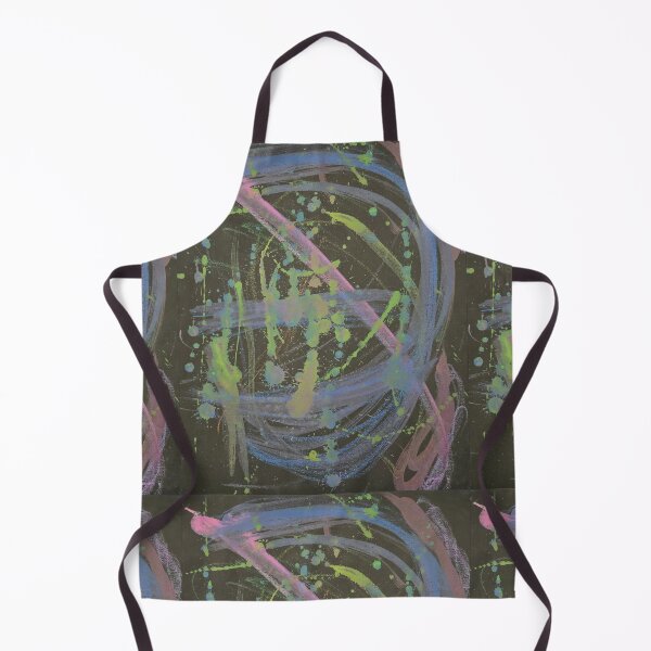 Item preview, Blue Lime and Pink abstract strokes on black designed and sold by LaurenMyersArtist.