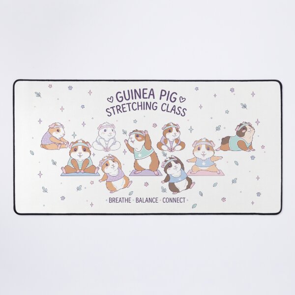 Item preview, Guinea Pig Stretching Class Shirt – Cute Yoga Guinea Pig Quote “Breathe. Balance. Connect.” Animal Lover Gift designed and sold by MoqunaDesign.