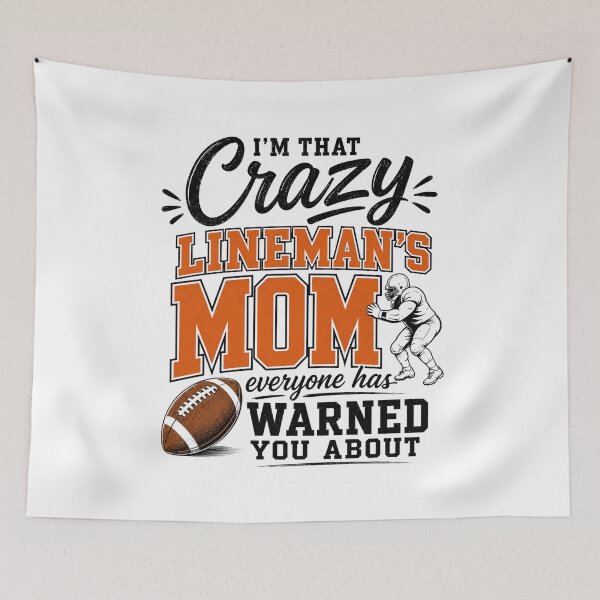 Item preview, Crazy Football Lineman Mom of a Football Lineman Mama T-Shirt | Proud Game Day Sports Parent Graphic Gift designed and sold by Trendably.