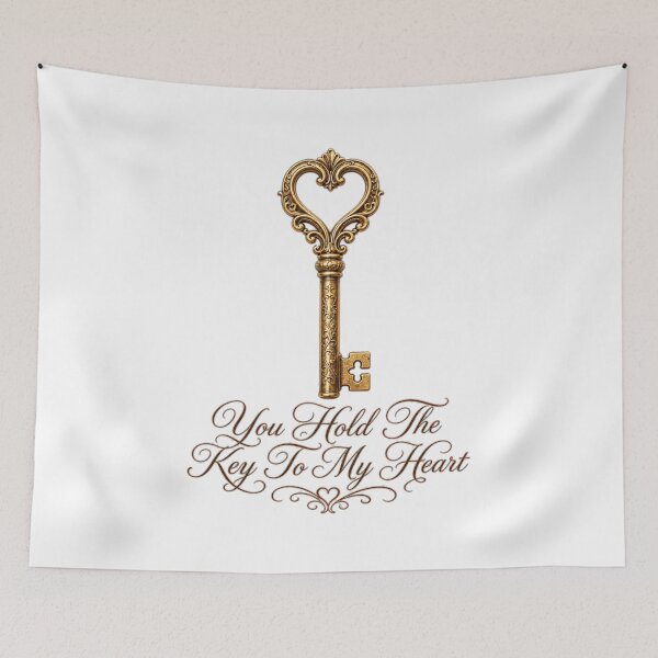 Item preview, You Hold The Key To My Heart Vintage Gold Key Art designed and sold by Aliplus+.
