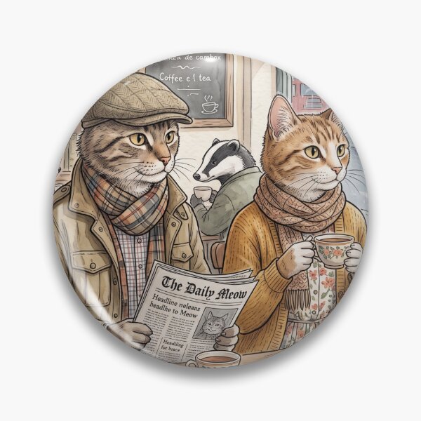 Item preview, Illustration of cats having tea in a cozy cafe in the rain designed and sold by TheCoolCatsMx.
