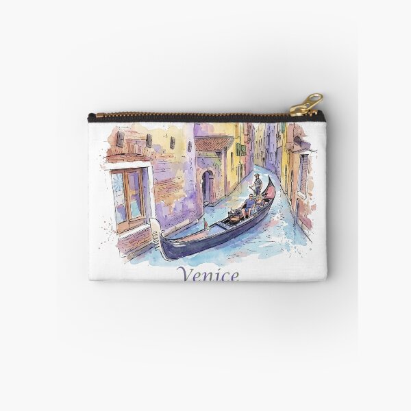 Item preview, Venice Italy Gondola Narrow Canal Watercolor Art designed and sold by NareArt.