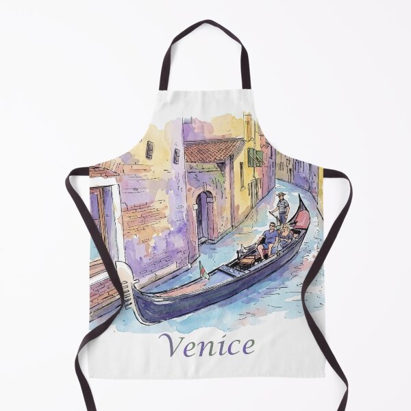 Item preview, Venice Italy Gondola Narrow Canal Watercolor Art designed and sold by NareArt.