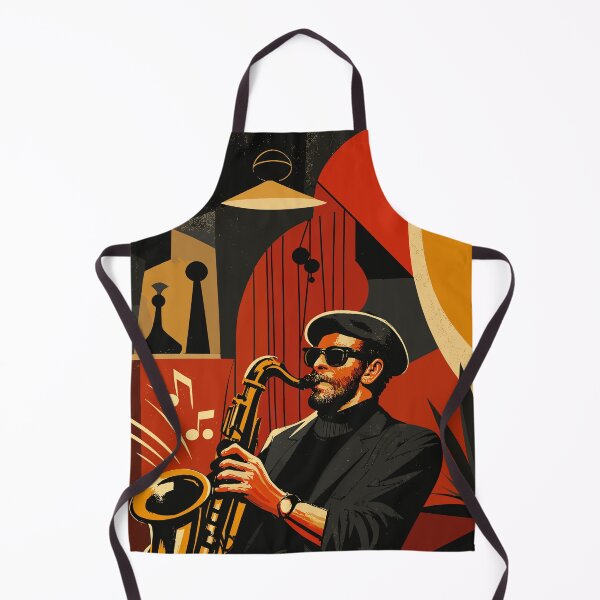 Item preview, Mid Century Modern Jazz Saxophonist Abstract Art designed and sold by Far Out Goods.