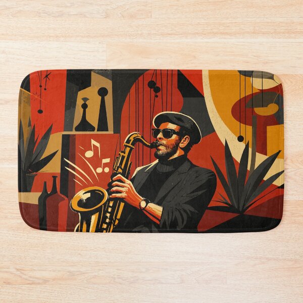 Item preview, Mid Century Modern Jazz Saxophonist Abstract Art designed and sold by Far Out Goods.