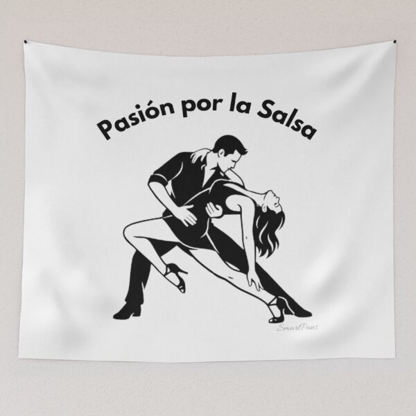 Item preview, Pasión por la Salsa – Minimalist Black and White Salsa Dance Couple, Elegant Deep Dip Silhouette, Latin Ballroom Dancers Apparel Graphic Sticker designed and sold by SmartPuns.
