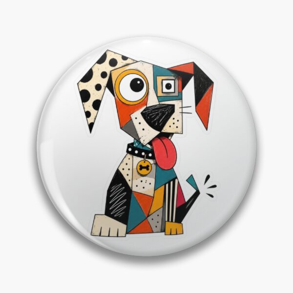 Item preview, Abstract Geometric Patchwork Happy Dog designed and sold by Snurly.