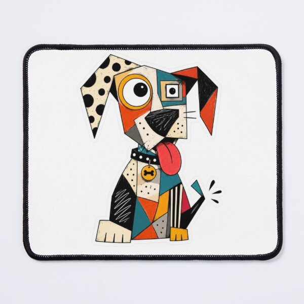 Item preview, Abstract Geometric Patchwork Happy Dog designed and sold by Snurly.