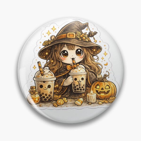 Item preview, Bubble Tea Witch | Cute Halloween stickers designed and sold by Collins Design.
