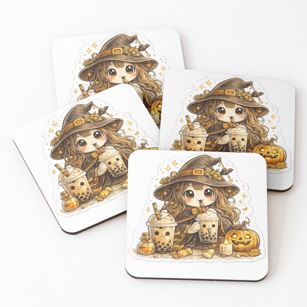 Item preview, Bubble Tea Witch | Cute Halloween stickers designed and sold by Collins Design.