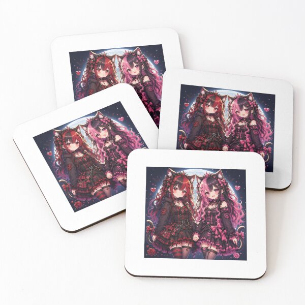 Item preview, Twin Gothic Neko Girls Dark Romance designed and sold by Revyra Design .
