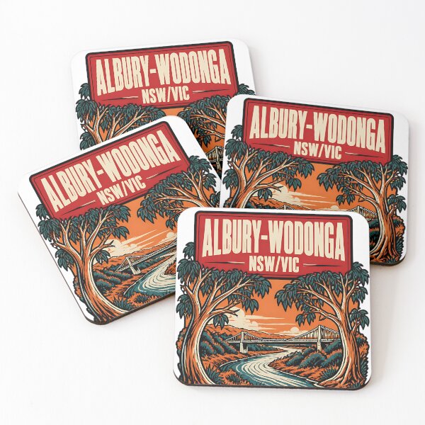 Item preview, Albury Wodonga New South Wales Victoria Vintage Travel Poster designed and sold by TravelersGems.