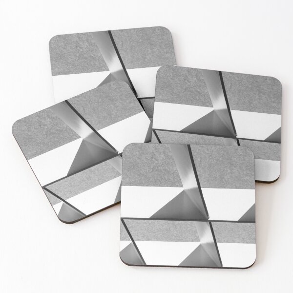 Item preview, Minimal Geometric Ceiling Grid With Triangular Light and Shadow Patterns in Black and White designed and sold by Nmallia.