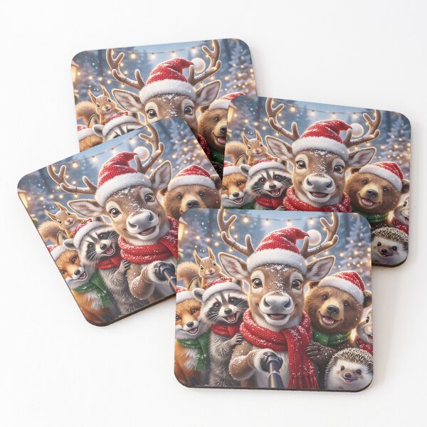 Item preview, Animal Christmas Selfie with Woodland Friends Whimsical Holiday Illustration designed and sold by acceleratorhams.