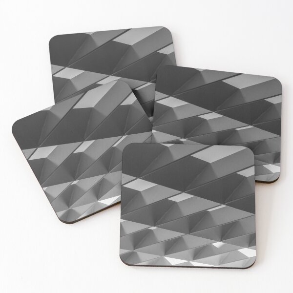 Item preview, Minimal Geometric Ceiling Grid With Triangular Light and Shadow Patterns in Black and White designed and sold by Nmallia.