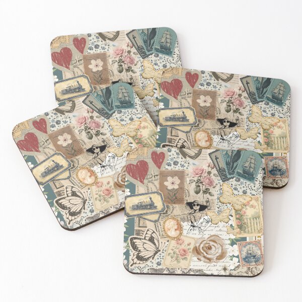 Item preview, Vintage Botanical Collage with Butterflies & Floral Ephemera designed and sold by Zenna MT 1.