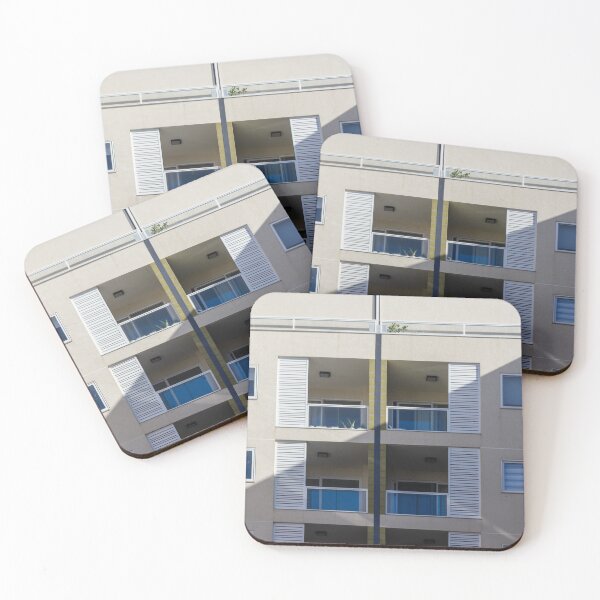Item preview, Modern Apartment Building Facade With Balconies, Geometric Shadows and Minimal Architecture designed and sold by Nmallia.