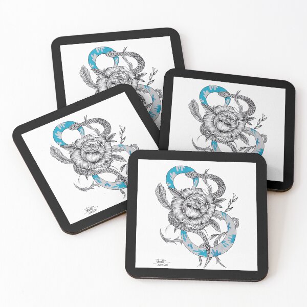 Item preview, SNAKE AND BLOOM TATTOO STYLE T-SHIRT designed and sold by vicsugarowl.