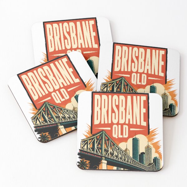 Item preview, Brisbane Queensland Australia Vintage Travel Poster designed and sold by TravelersGems.