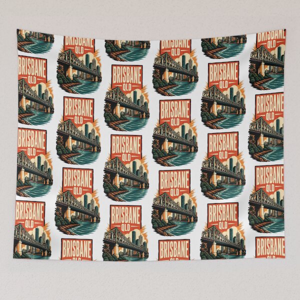 Item preview, Brisbane Queensland Australia Vintage Travel Poster designed and sold by TravelersGems.