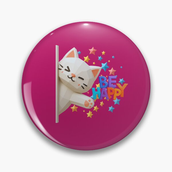 Item preview, Kawaii Kitten Peeking Out with Message Be Happy designed and sold by ArtMochis.