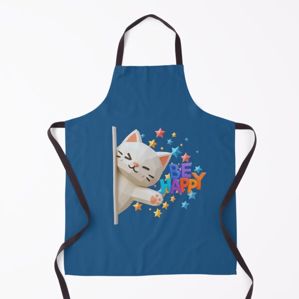 Item preview, Kawaii Kitten Peeking Out with Message Be Happy designed and sold by ArtMochis.