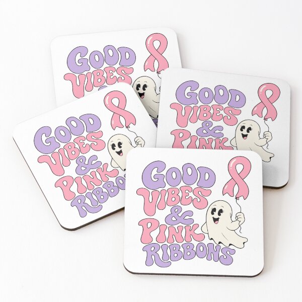Item preview, Retro Good Vibes Breast Cancer Awareness Pink Ribbon designed and sold by Simon-art-land.