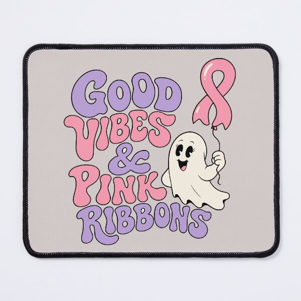 Item preview, Retro Good Vibes Breast Cancer Awareness Pink Ribbon designed and sold by Simon-Art-Land.