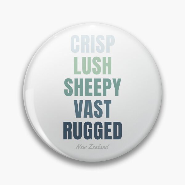 Item preview, New Zealand Typographic Print, Crisp Lush Sheepy Vast Rugged Decor designed and sold by MarkedArtPrints.