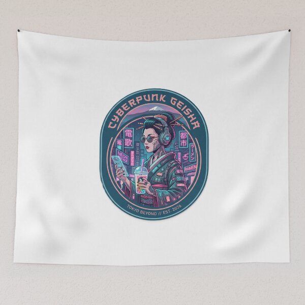 Item preview, Cyberpunk Geisha Tokyo Aesthetic – Futuristic Japanese Art designed and sold by Surviving Monday Club.